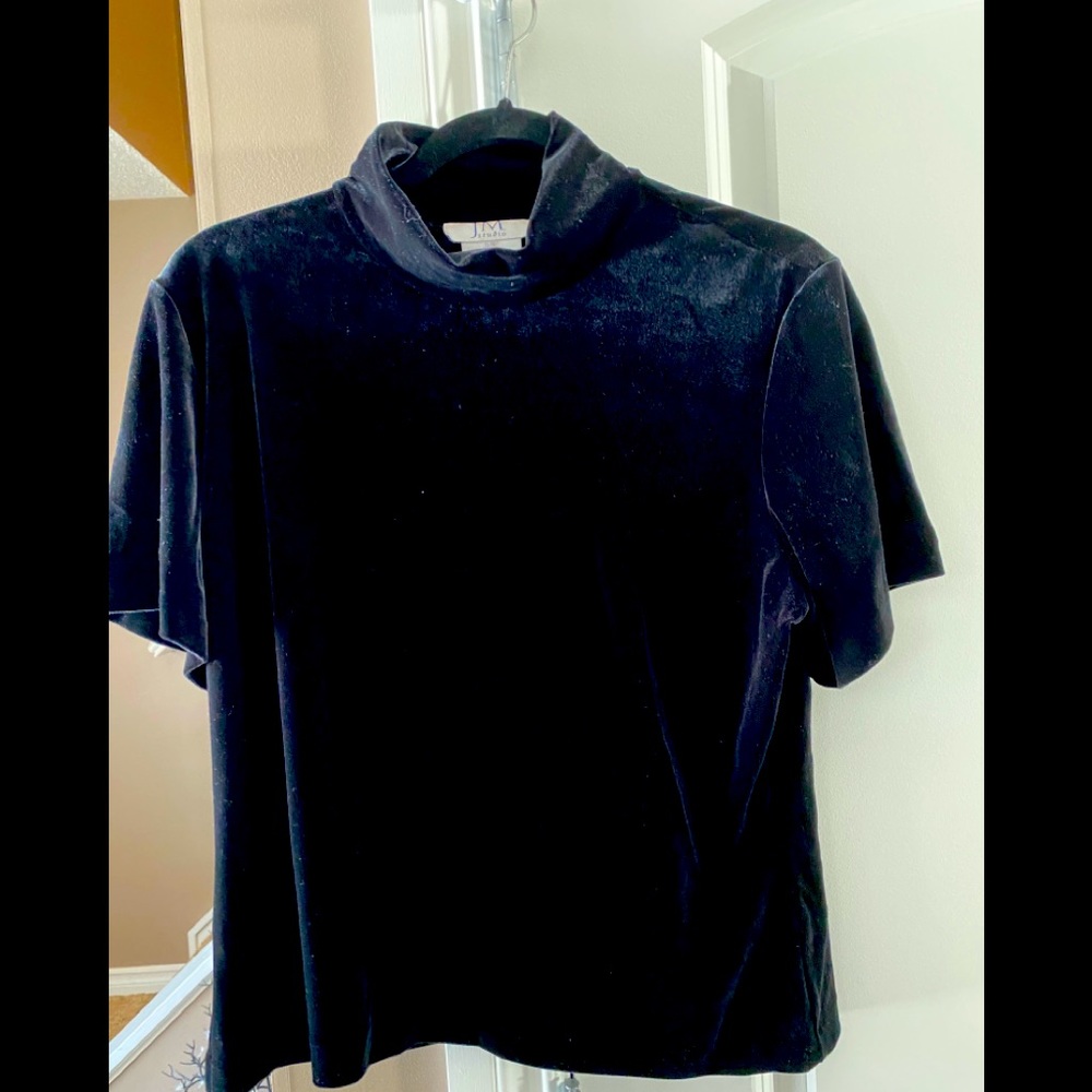 Black velvet feel top